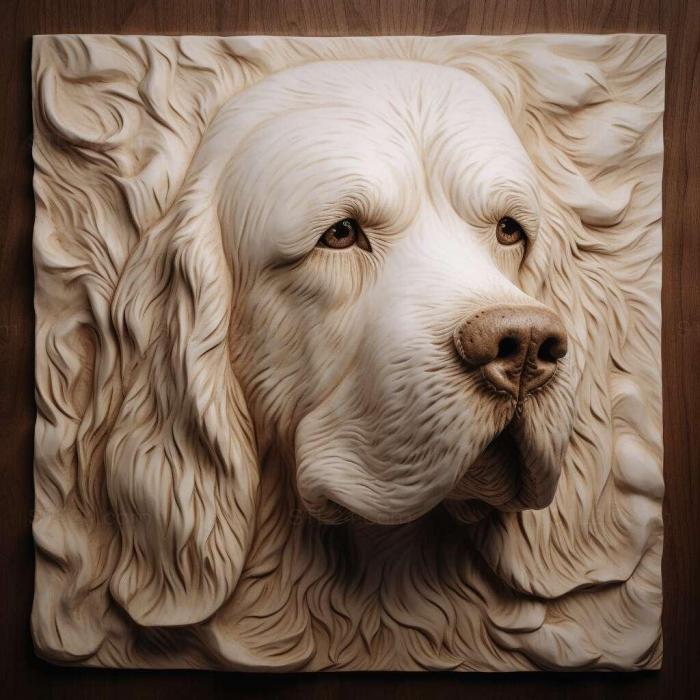 Nature and animals (st Clumber Spaniel dog 1, NATURE_4289) 3D models for cnc