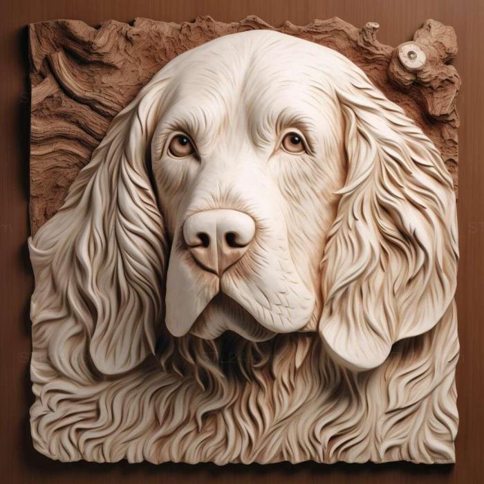 Nature and animals (st Clumber Spaniel dog 3, NATURE_4291) 3D models for cnc