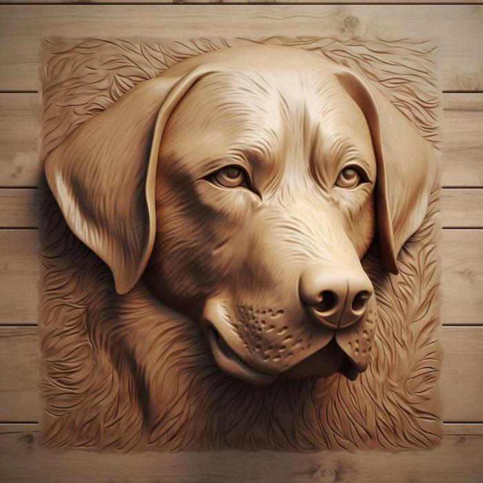 Nature and animals (Labrador Retriever dog 1, NATURE_4293) 3D models for cnc