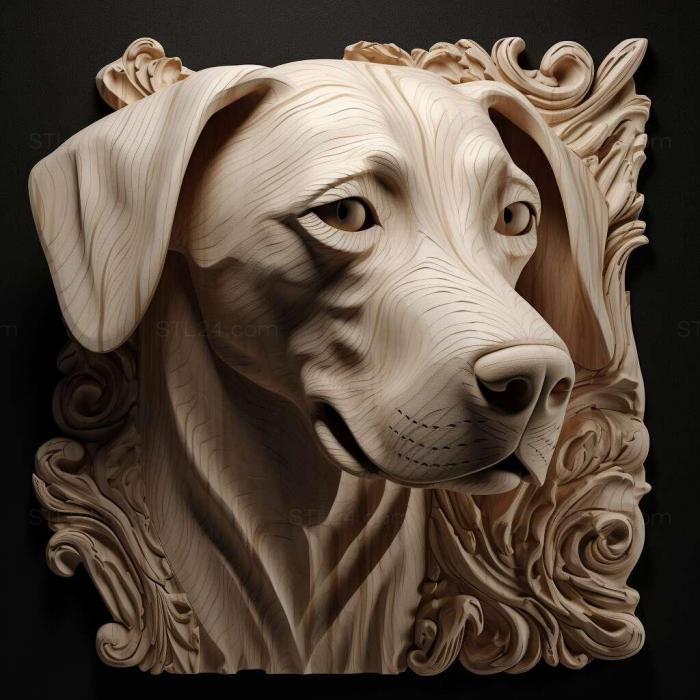 Природа и животные (Валенсийская охотничья собака 1, NATURE_4297) 3D модель для ЧПУ станка
