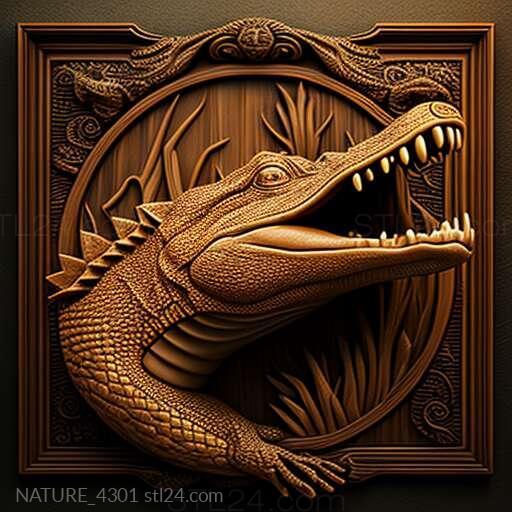 Природа и животные (Крокодил святого Кассия знаменитое животное 1, NATURE_4301) 3D модель для ЧПУ станка