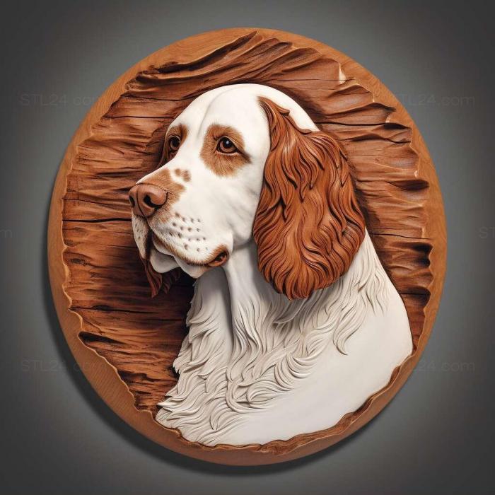 Nature and animals (Irish Red and White Setter dog 3, NATURE_4327) 3D models for cnc