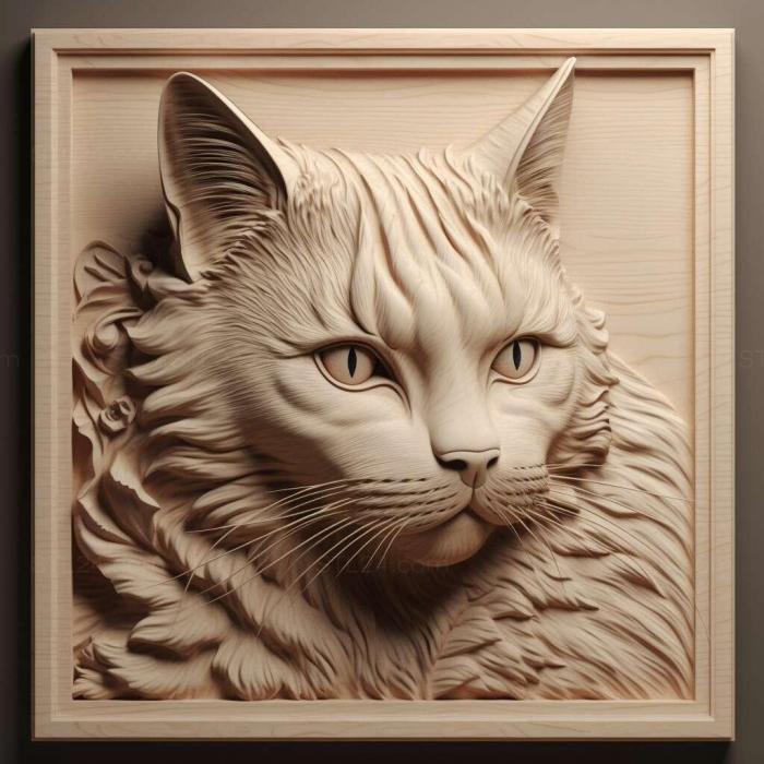 Nature and animals (st List of cat breeds cat 3, NATURE_4331) 3D models for cnc