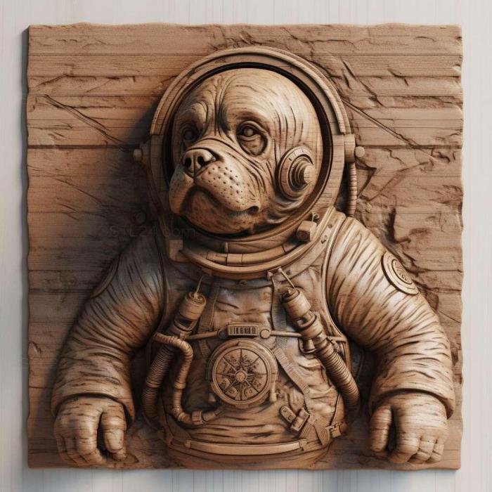 Nature and animals (Asterisk cosmonaut dog famous animal 3, NATURE_4335) 3D models for cnc