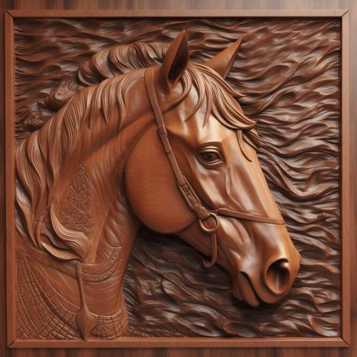 Nature and animals (Aniline horse famous animal 1, NATURE_4337) 3D models for cnc