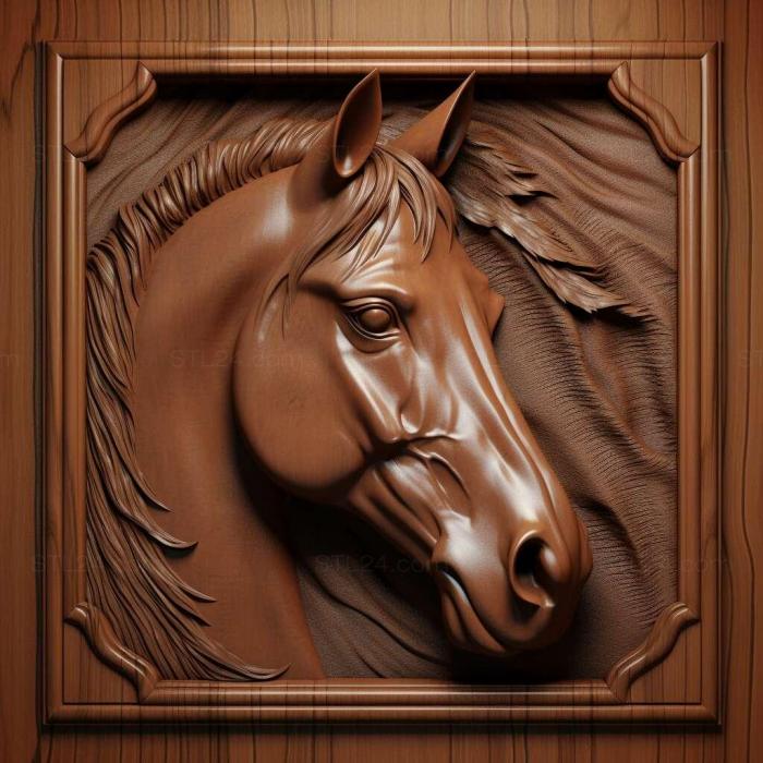 Nature and animals (Aniline horse famous animal 2, NATURE_4338) 3D models for cnc