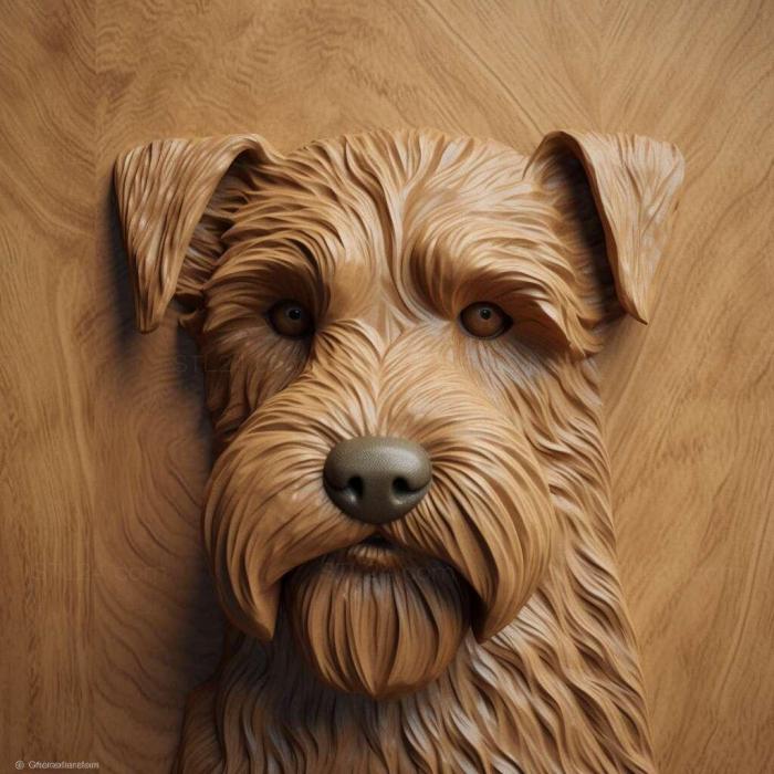 Nature and animals (st Irish soft haired Wheat Terrier dog 1, NATURE_4373) 3D models for cnc