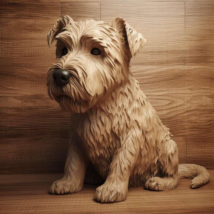 Nature and animals (st Irish soft haired Wheat Terrier dog 3, NATURE_4375) 3D models for cnc