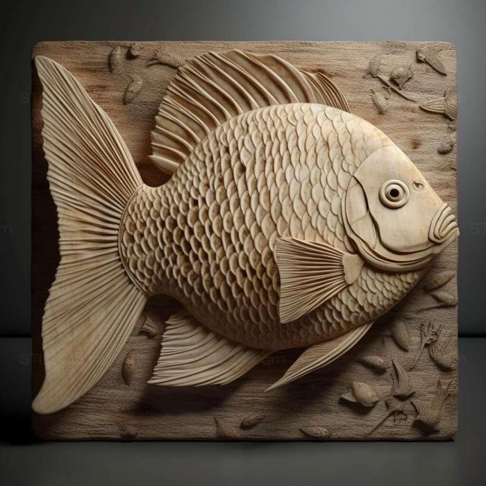 Природа и животные (Ст Настоящая рыба гурами 2, NATURE_4378) 3D модель для ЧПУ станка