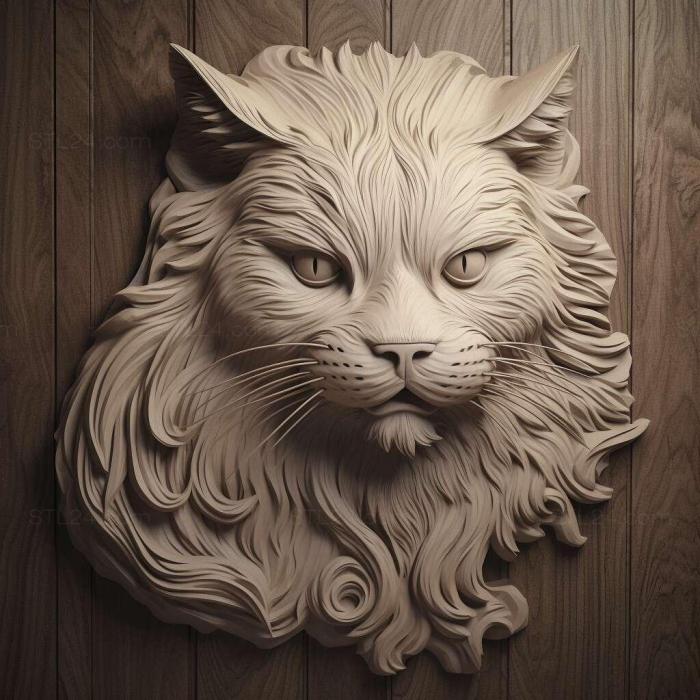 Nature and animals (st Isle of Man Longhair cat 1, NATURE_4393) 3D models for cnc