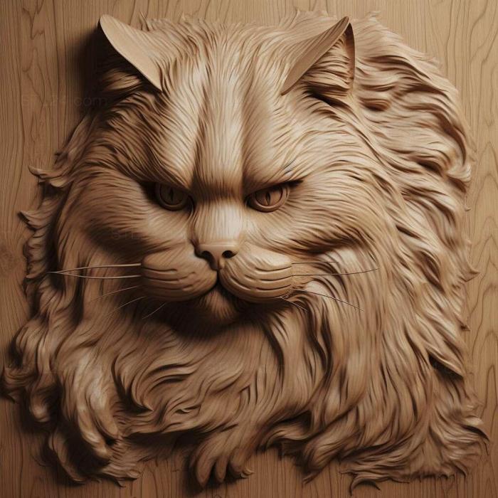 Nature and animals (st Isle of Man Longhair cat 3, NATURE_4395) 3D models for cnc