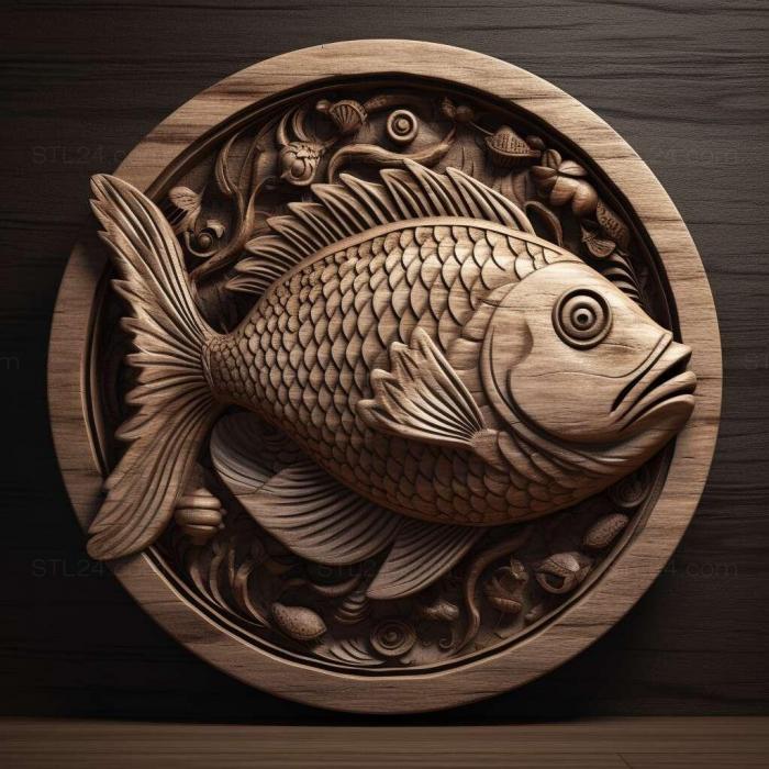 Nature and animals (Afiosemion Shluppa fish 4, NATURE_4404) 3D models for cnc