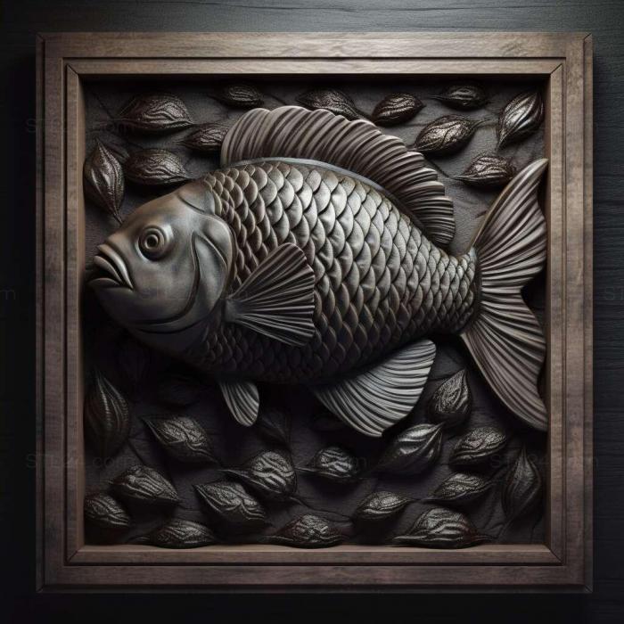 Nature and animals (Black barbus fish 3, NATURE_4415) 3D models for cnc