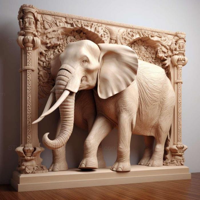 Nature and animals (st Castor and Pollux elephants famous animal 4, NATURE_4428) 3D models for cnc