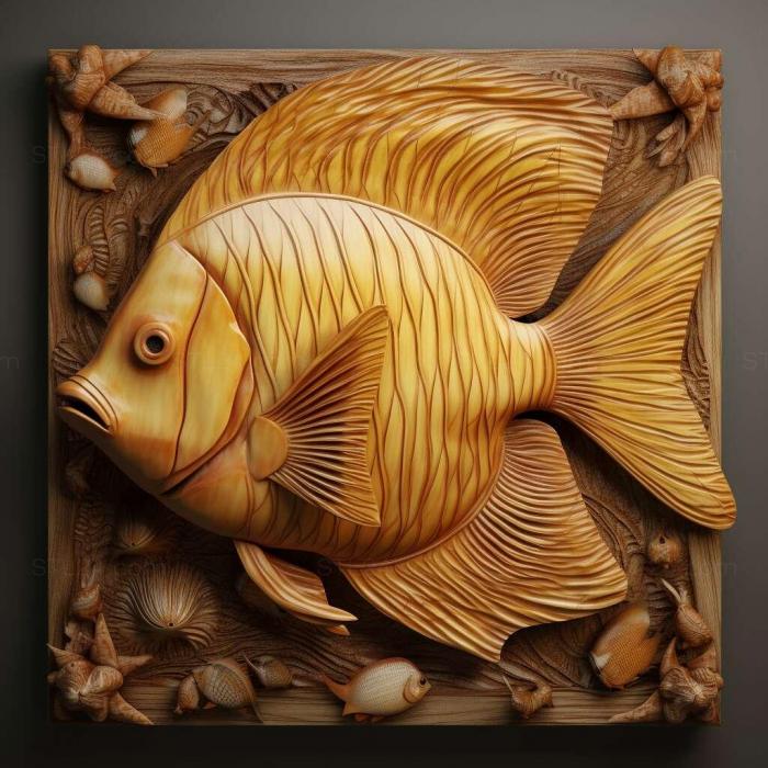 Nature and animals (Bolivian butterfly fish 1, NATURE_4441) 3D models for cnc