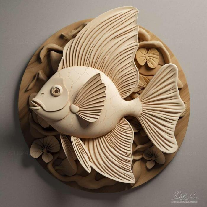 Nature and animals (Bolivian butterfly fish 3, NATURE_4443) 3D models for cnc