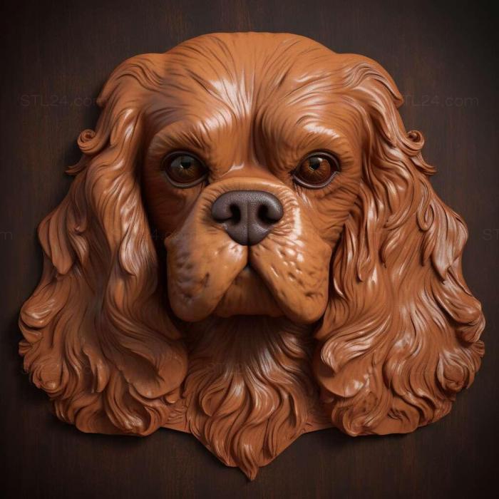 Nature and animals (King Charles Spaniel dog 4, NATURE_4456) 3D models for cnc