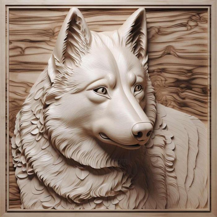 Nature and animals (Karelo Finnish husky dog 1, NATURE_4461) 3D models for cnc