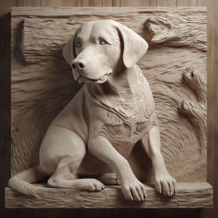 Природа и животные (Кромфорландская собака 1, NATURE_449) 3D модель для ЧПУ станка