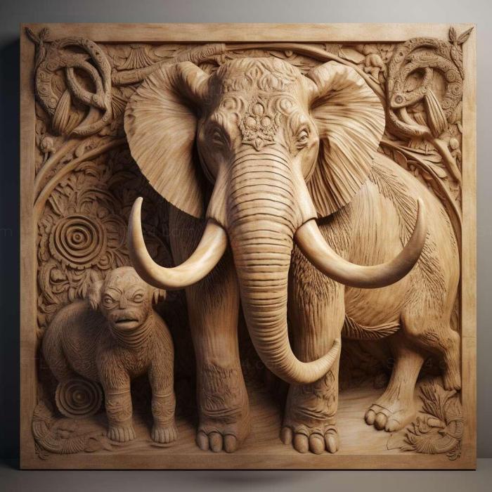 Nature and animals (st Mammoth Luba famous animal 2, NATURE_4510) 3D models for cnc
