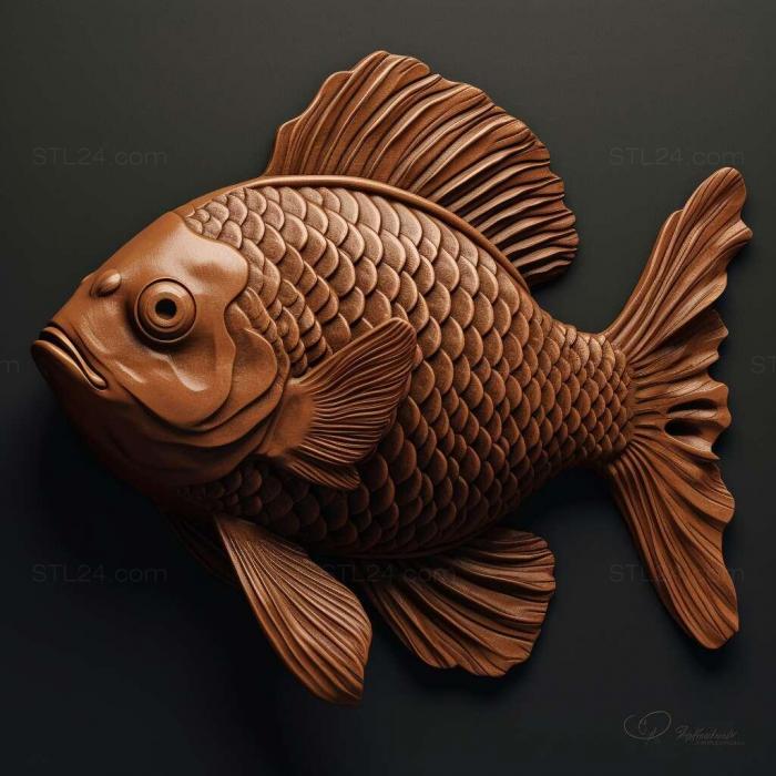 Nature and animals (Chocolate oranda fish 2, NATURE_4558) 3D models for cnc