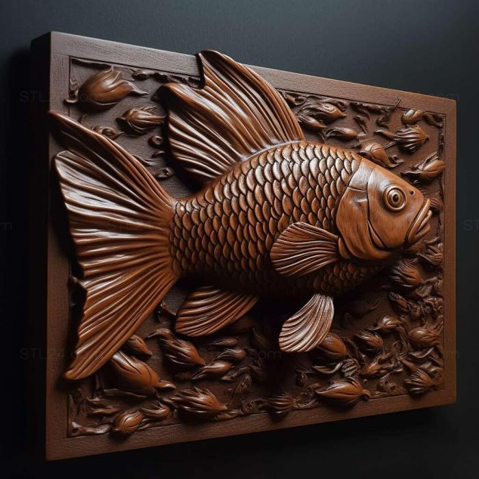 Природа и животные (Рыба-оранда в шоколаде 3, NATURE_4559) 3D модель для ЧПУ станка