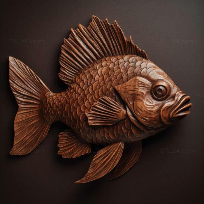 Nature and animals (Chocolate oranda fish 4, NATURE_4560) 3D models for cnc