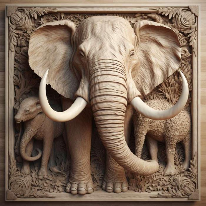 Nature and animals (st Lena Mammoth famous animal 2, NATURE_4586) 3D models for cnc