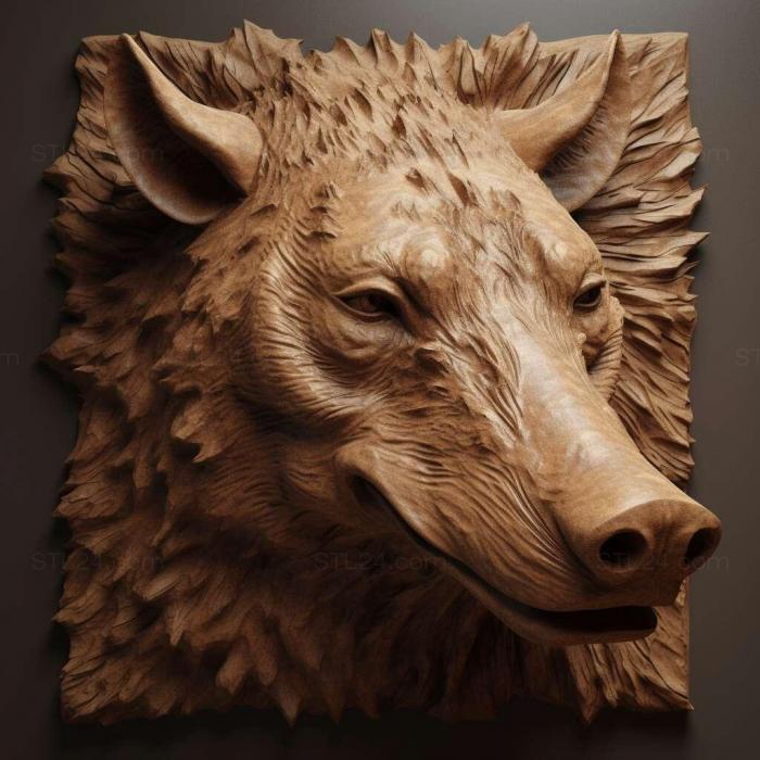 Nature and animals (st Hyaenodon gigas 3, NATURE_4607) 3D models for cnc