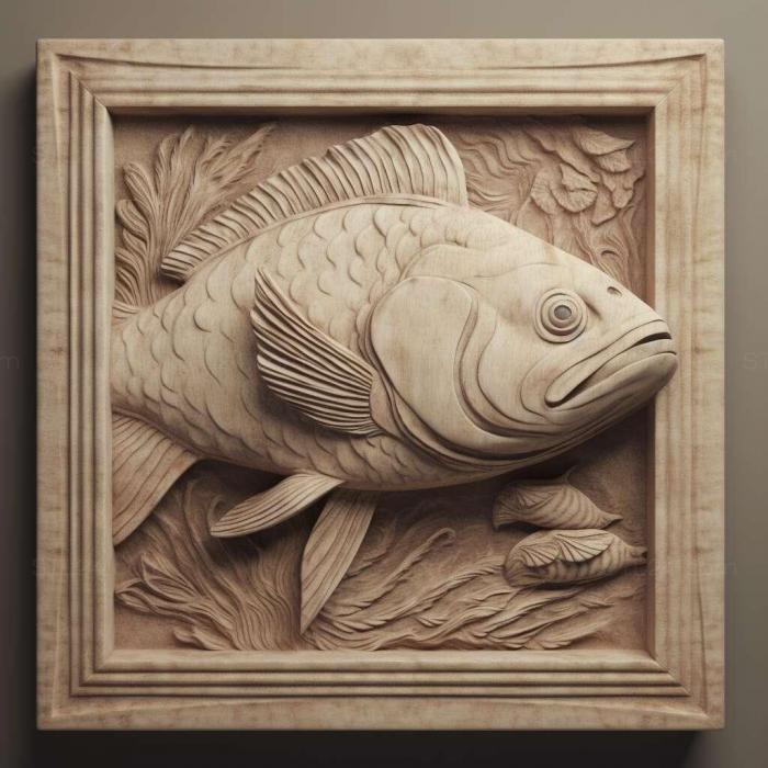 Природа и животные (Донная рыба сом 2, NATURE_4610) 3D модель для ЧПУ станка