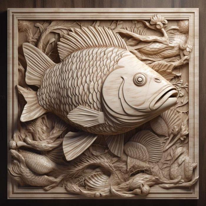 Природа и животные (Парчовая рыба-птеригоплихт 3, NATURE_463) 3D модель для ЧПУ станка
