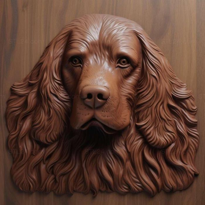 Nature and animals (Sussex Spaniel dog 3, NATURE_4659) 3D models for cnc