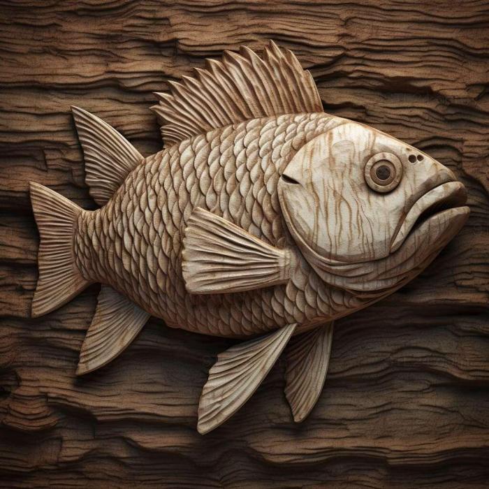 Nature and animals (st Striped barbus fish 1, NATURE_4665) 3D models for cnc