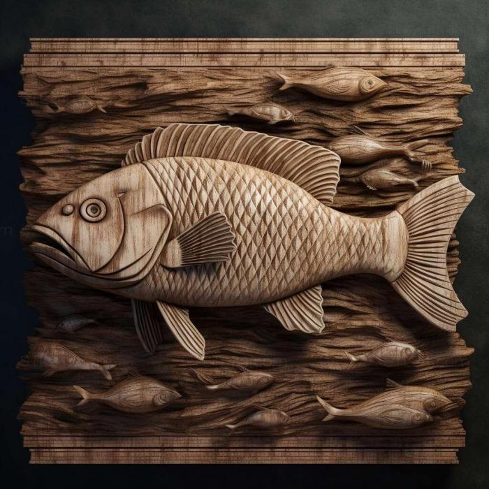 Nature and animals (st Striped barbus fish 2, NATURE_4666) 3D models for cnc