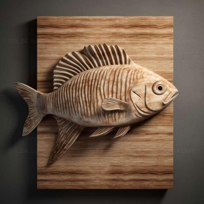 Nature and animals (st Striped barbus fish 4, NATURE_4668) 3D models for cnc