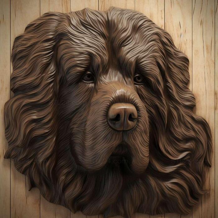 Nature and animals (Newfoundland dog breed dog 2, NATURE_4694) 3D models for cnc