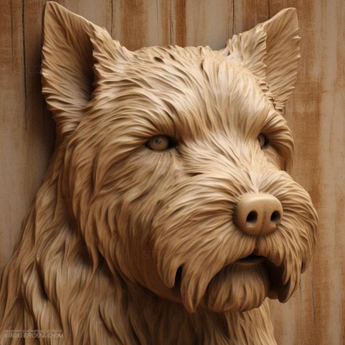 Nature and animals (Irish soft haired Wheat Terrier dog 1, NATURE_4697) 3D models for cnc