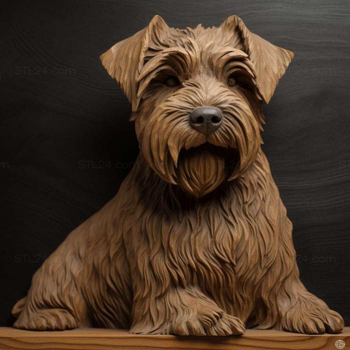 Nature and animals (Irish soft haired Wheat Terrier dog 2, NATURE_4698) 3D models for cnc