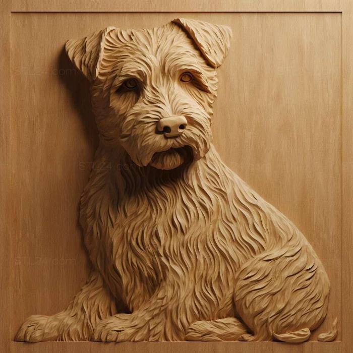 Природа и животные (Ирландский мягкошерстный пшеничный терьер собака 4, NATURE_4700) 3D модель для ЧПУ станка