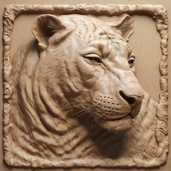 Nature and animals (Panthera pardus spelaea 1, NATURE_4701) 3D models for cnc