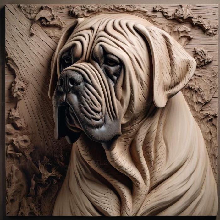 Nature and animals (English Mastiff dog 1, NATURE_4705) 3D models for cnc