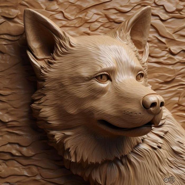 Nature and animals (st Norwegian Lundehund dog 1, NATURE_4713) 3D models for cnc