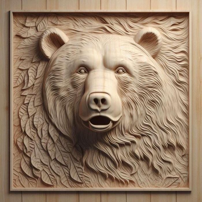 Природа и животные (Медведь Кнут знаменитое животное 2, NATURE_4734) 3D модель для ЧПУ станка