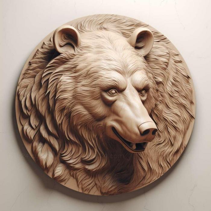 Природа и животные (Медведь Кнут знаменитое животное 4, NATURE_4736) 3D модель для ЧПУ станка