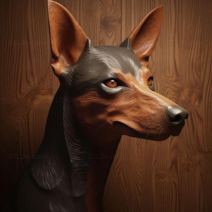 Nature and animals (Manchester Terrier dog 1, NATURE_481) 3D models for cnc