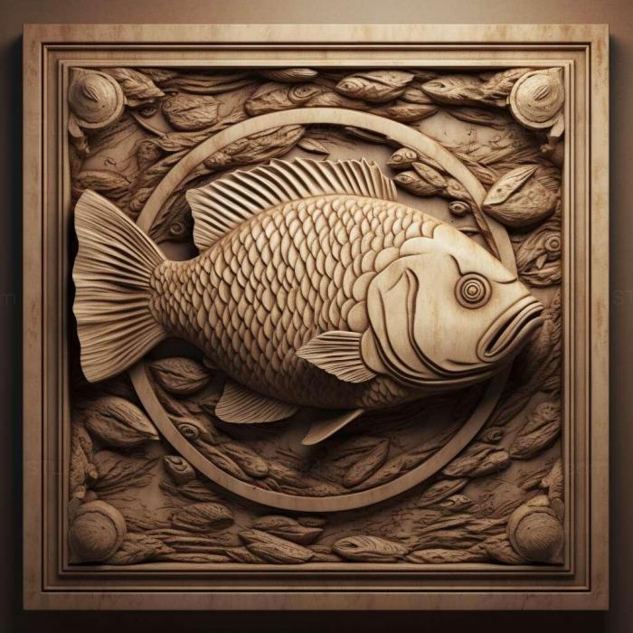 Природа и животные (Скалярная рыба святого Леопольда 1, NATURE_4829) 3D модель для ЧПУ станка