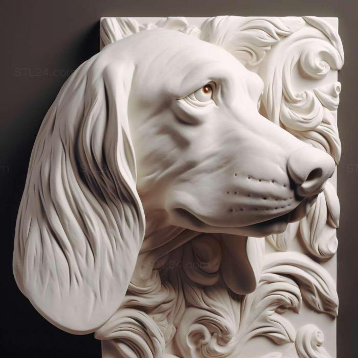 Nature and animals (st Porcelain Hound dog 1, NATURE_4853) 3D models for cnc