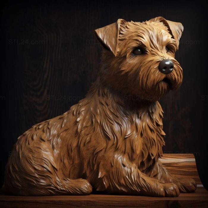 Nature and animals (Norfolk Terrier dog 1, NATURE_4857) 3D models for cnc