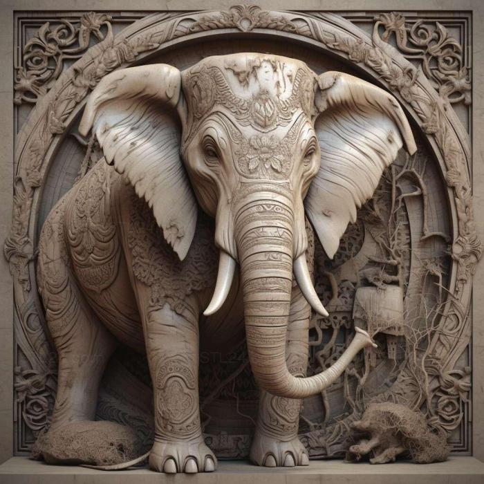 Nature and animals (Batyr elephant famous animal 3, NATURE_4907) 3D models for cnc