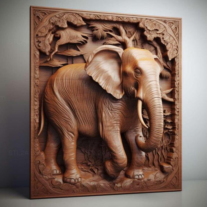 Nature and animals (Batyr elephant famous animal 4, NATURE_4908) 3D models for cnc